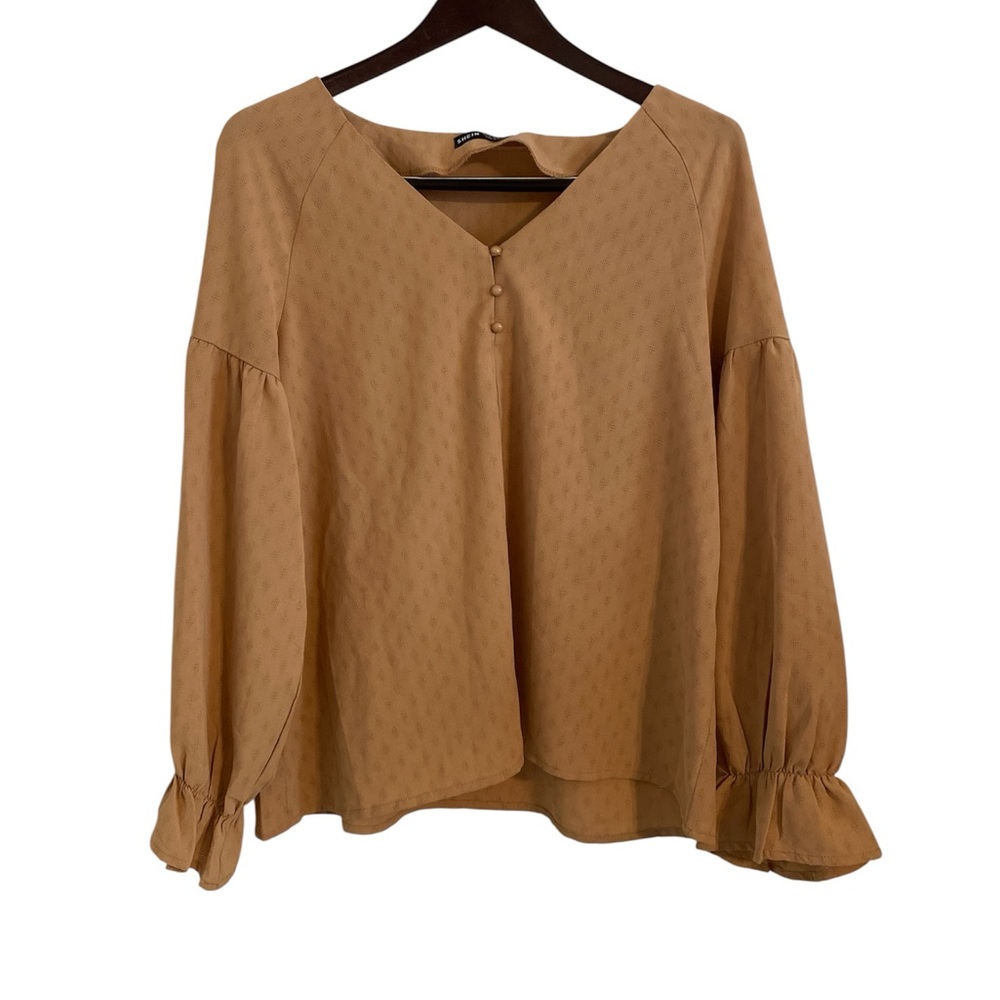 SHEIN Button Blouse | Tan | Medium |